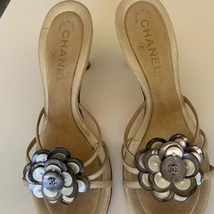 Chanel sandals suede and fabric size 38H